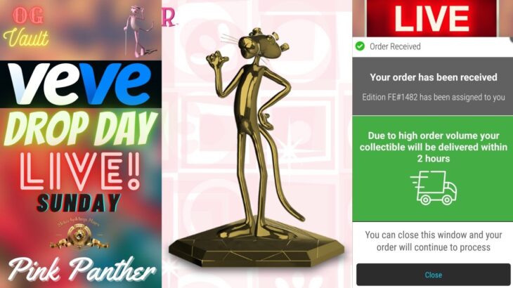 VeVe Drop Day LIVE –  The Pink Panther Blind Box Digital Collectibles NFT Drop!! Good Luck!