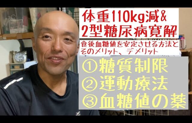 【体重110kg減＆２型糖尿病は寛解】食後血糖値やHbA1cを安定させる方法とそのメリット、デメリットについてお話させて頂きました。