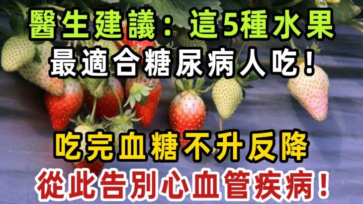 糖尿病人有福了！醫生強烈建議：這5種水果，最適合糖尿病人吃！吃完血糖不升反降！還能降壓降膽固醇，從此告別心血管疾病！ 【健康管家】