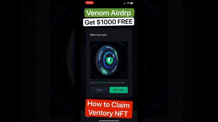 $VENOM is CONFIRMED airdrop, Claim The Ventory NFT