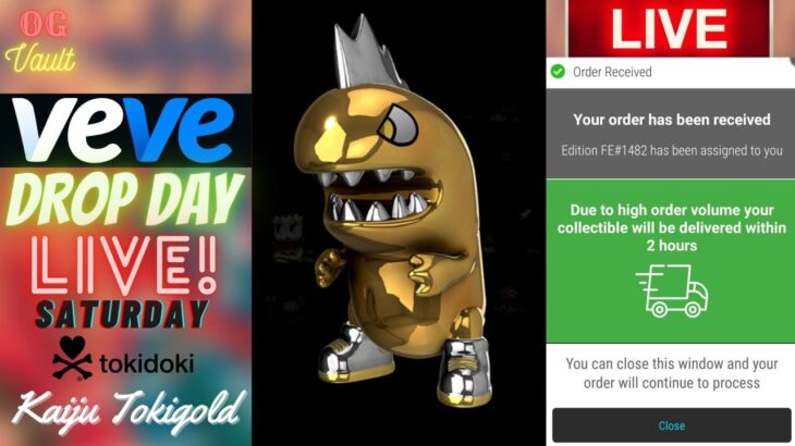 VeVe Drop Day LIVE – Kaiju Tokigold Toy Tokyo Digital Collectibles NFT Drop! New York Comic Con