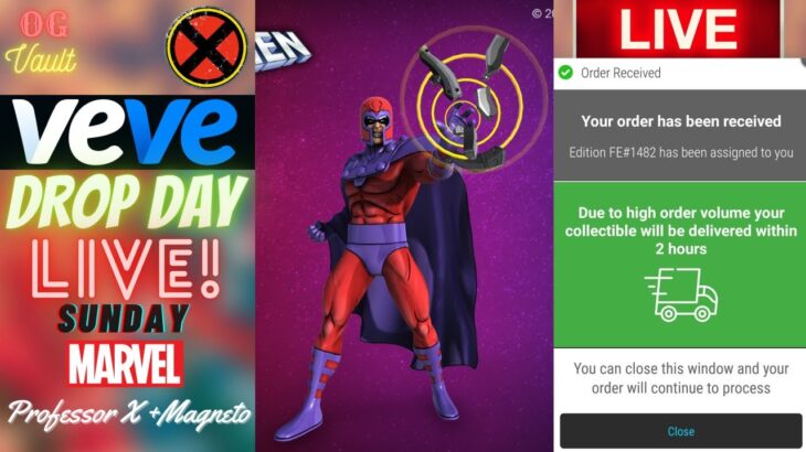 VeVe Drop Day LIVE – Professor X & Magneto MARVEL Digital Collectibles NFT Drop! New York Comic Con