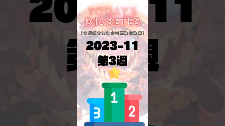 #糖尿病 血糖値測定 今週のランキング 2023/11 第３週