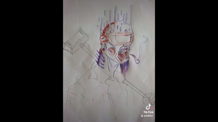 NFT DRAWING / Drawing with blue and red pen #art #drawing #viral #nftart #crypto