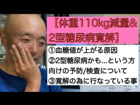 【合併症 ２型糖尿病予防】2型糖尿病の予防、今後絶対に血糖値を下げたい人向けの話【2型糖尿病寛解＆体重110kg減量youtuber】