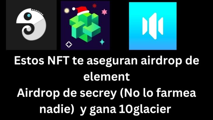 nuevas tareas en airdrop de glacier ,zecrey 3 y estos nft te garantizan airdrop en element