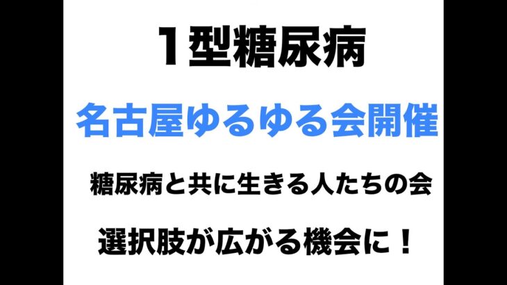 【１型糖尿病】名古屋ゆるゆる会開催〜選択肢を広げるきっかけに〜