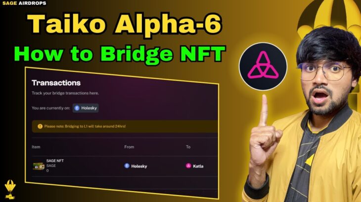Bridge NFT on Taiko with a Trick Taiko Alpha-6 Free to join $22 Million Funding | SAGE Hindi