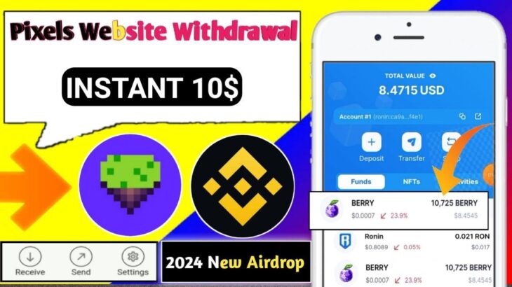 INSTANT Withdrawal Airdrop ! Pixels Website Unlimited energy tric ! pixels game nft !pixels Airdrop🔥