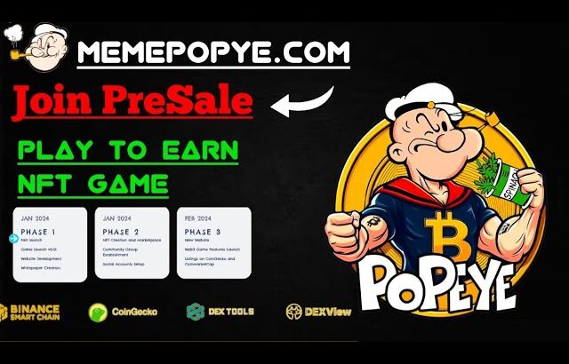 MEME POPEYE HIGH EARNING PLAY TO EARN NFT GAME 2024 || PLAY GAME EARN $100 DAILY