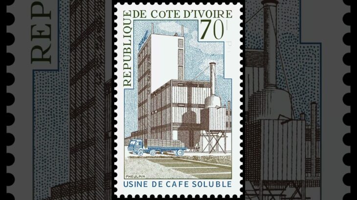 NFT-stamp “Usine de cafe soluble. 70fr.” (Silver-version)