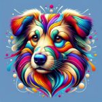 NFT-style digital artwork of a dog with striking, colorful, soft design elements #chatgptprompts