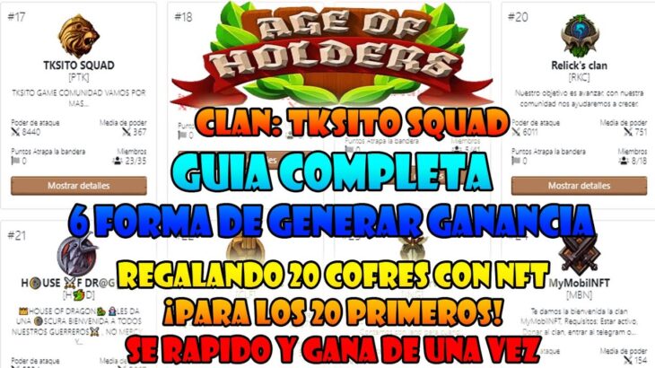 REGALO COFRE NFT PARA LOS PRIMEROS 20 | GUIA FORMA DE GENERAR | AGE OF HOLDERS NFT FREE 2024