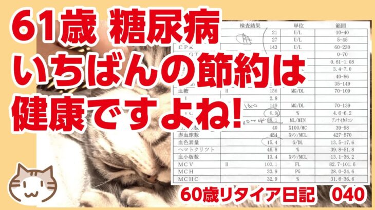 61歳糖尿病。一番の節約は健康ですね！【60歳リタイア日記040】