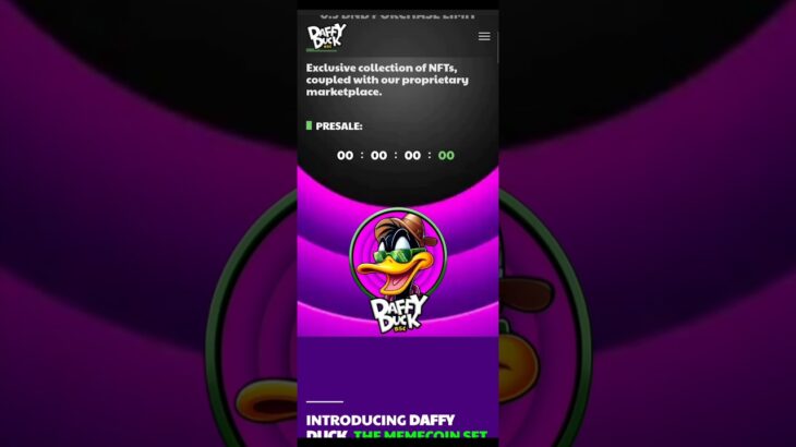 DAFFY DUCK BSC NFT PROJECT #daffyduck #daffydunkking #daffyduckbsc #nftprojects #crypto #pinksale