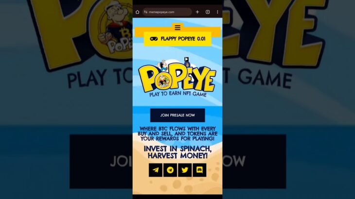 POPEYE PLAY TO EARN NFT GAME #crypto #popeye #playtoearn #nftprojects #gamingprojects #nfts