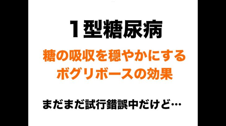 【１型糖尿病】糖の吸収を穏やかにするボグリボースの効果は？