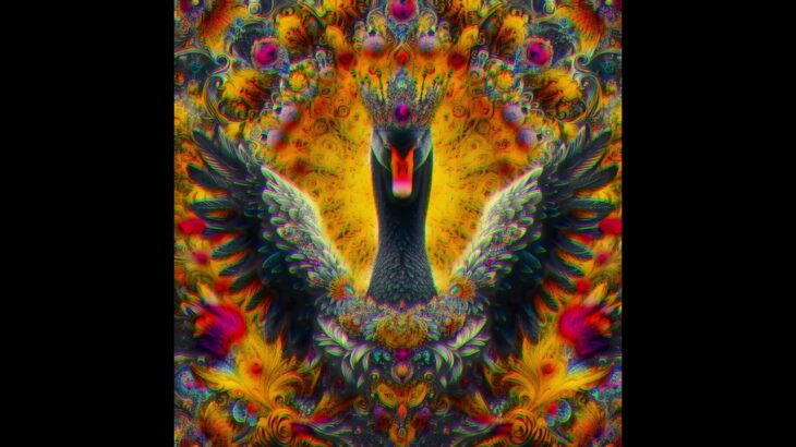 Kaleidoscopic Black Swan King #cro #cronos #crofam #cryptocomnft #nft #nftcommunity