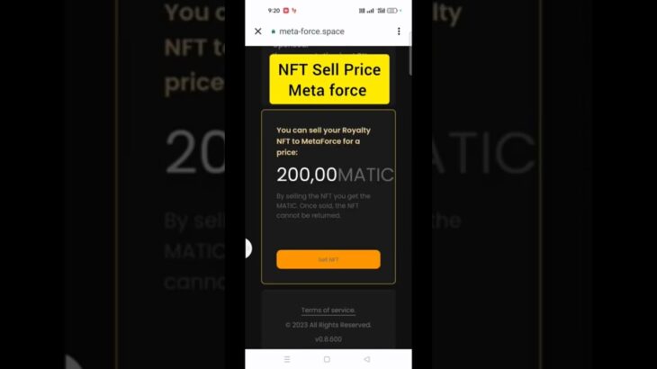 Metaforce NFT Selling Price – 20 Lakh.