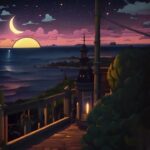 The night sky on the beach is beautiful- nft – nft art – airdrop – crypto – bitcoin – cryptocurrency