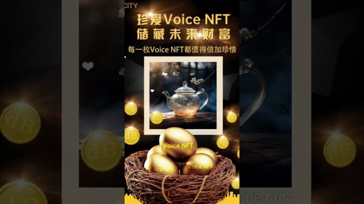 珍爱Voice NFT储藏未来财富，每一枚Voice NFT都值得倍加珍惜。#谢章#第五城#Vcity.