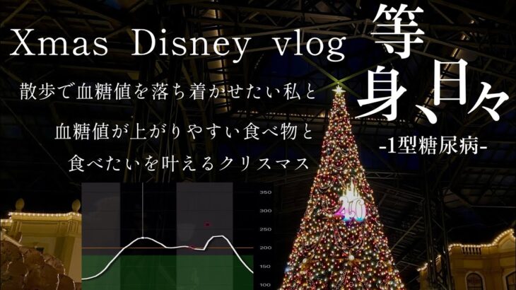 【1型糖尿病 vlog】血糖値が上がりやすい食べ物について考えるクリスマスディズニー