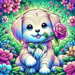 Create a digital illustration of a cute, stylized puppy in an NFT-style,   #prompt #chatgpt #healing