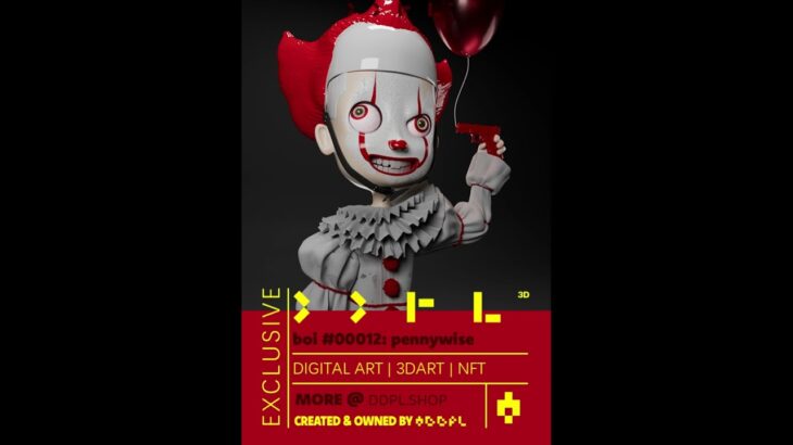 DDPL 3D collection pennywise (3b12) #pennywise #3dart #3d #digitalart #3dmodeling #ddpl #nft #nfts