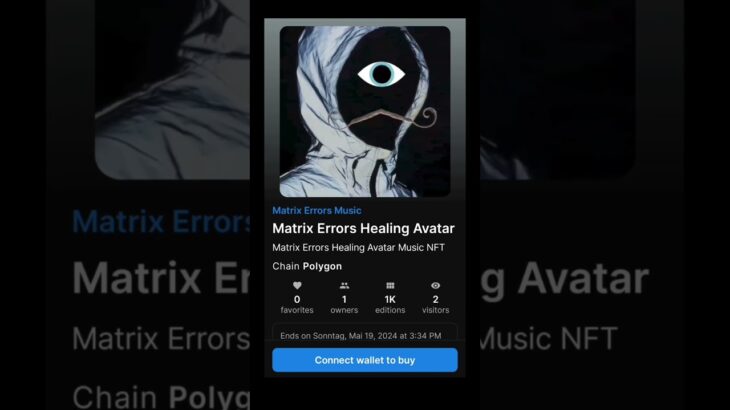 Matrix Errors Healing Avatar Music NFT now on 👉 #opensea for #nftbuyers