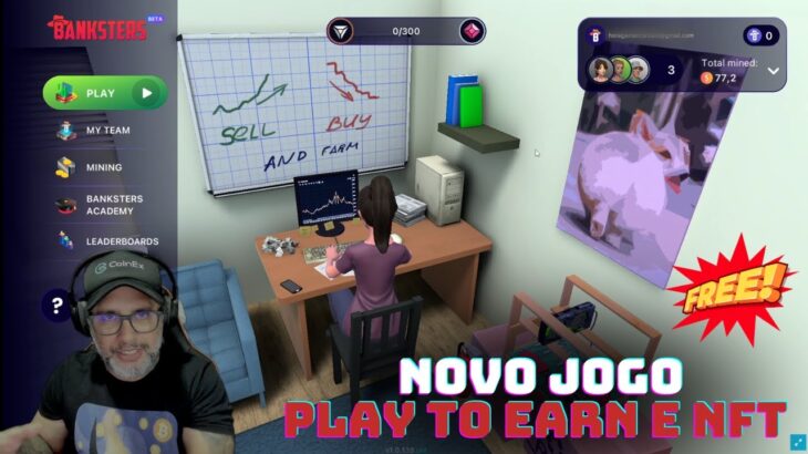 NOVO JOGO EM BETA TEST FREE,  PLAY TO EARN E NFT COM MUITOS EVENTOS! BANKSTERS