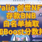 Palio 创世NFT发行  存款BNB 参与白名单抽奖    以及增加Boost分数排名  积分明牌空投  币安领投5500万美金