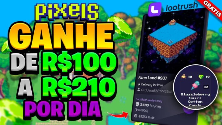 Pixels NFT – Tutorial – Como Ganhar de 100 a 210 Reais Por DIA