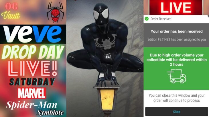 VeVe Drop Day LIVE – Symbiote Spider-Man VENOM Animated Digital Collectibles NFT Drop! Good Luck!