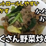 【簡単時短レシピ】肉たくさん野菜炒め　1型糖尿病ママが作る簡単レシピ　血糖コントロールしやすいおかず