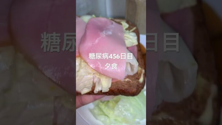 ハムレタスマヨパン食べる糖尿病、心筋梗塞手術後456日目夕食　#糖尿病の品格 #糖尿病 #糖質制限 #血糖値 #心筋梗塞 #日常 #食事 #食事記録　糖質制限　血糖値スパイク　隠れ糖尿