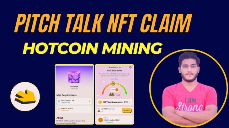 Hot Coin Mining App New Update || How To Claim Pitch Talk NFT In Here Wallet Mining Bot