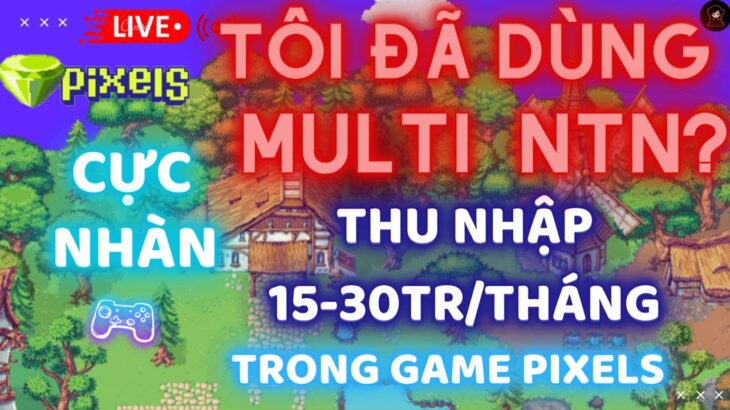 Pixels | Game NFT | Hướng dẫn làm chủ multi để kiếm thu nhập 15-30tr 1 tháng game pixels