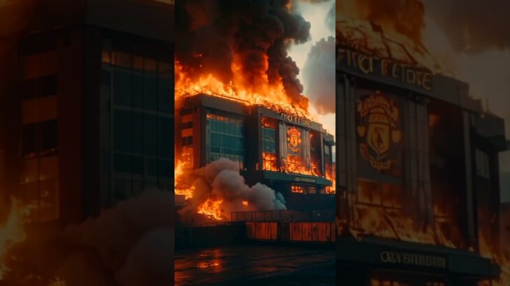 Stadion Kandang Manchester United Old Trafford terbakar hebat. #shorts #nft #manutd