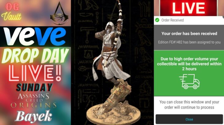 VeVe Drop Day LIVE – Assassin’s Creed ORIGINS Bayek UBISOFT Digital Collectibles NFT Drop! Good Luck