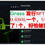 Grass发行NFT盲盒了，UP主0.6SOL买了一个，会不会是大冤种呢？