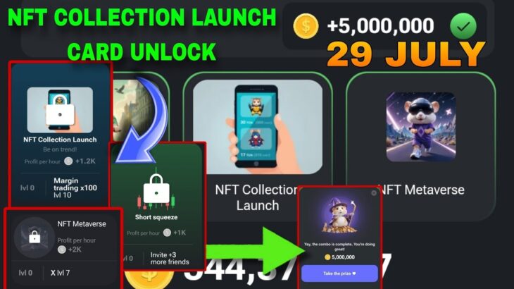 Daily Combo Cards 29 July | NFT Collection Card Unlock | NFT Metaverse Card Lock