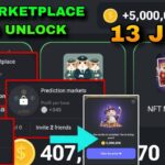 How To Unlock NFT Marketplace Card Hamster Kombat | Prediction Market Card Lock/Daily Combo 13 July