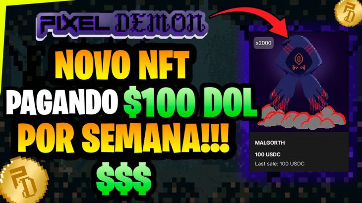 Novo jogo NFT Pagando $100 dol Por semana – PixelDemon – Tutorial Completo + Sorteio de $50 dol.