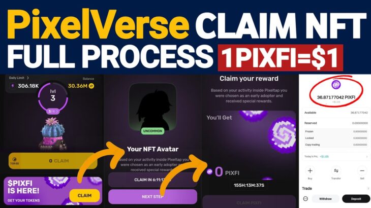 PixelVerse Mining Claim PIXFI Tokan Full Process | PixelVerse NFT | PIXFI Price Prediction
