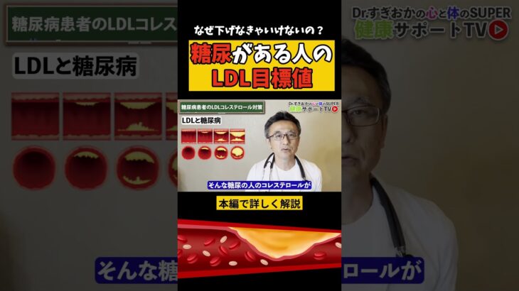 【医師解説】糖尿病とLDLコレステロールの目標値！放置してOKは信じてはダメ！理由を説明します（糖尿病の患者さんは絶対に本編動画も見てください8月4日(日)20時UPします