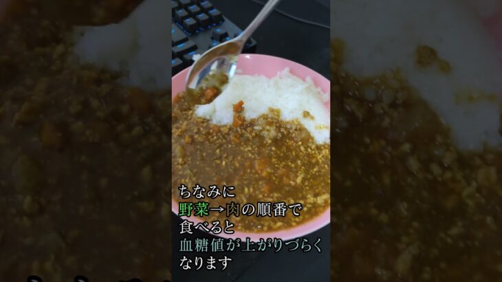 血糖値調査 カレー再び #食事  #健康  #カレー  #血糖値  #糖尿病1型  #勉強  #病気  #ショート  #野菜