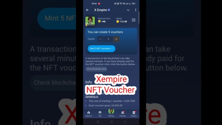 Xempire How To Use NFT Voucher | Xempire nft voucher claim now | Xempire airdrop claim now#shorts