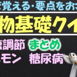 【生物基礎クイズ】血糖調節まとめ 低血糖・高血糖 糖尿病  ホルモン 自律神経 2択問題 解説付き 短時間でわかりやすく要点整理 最後に振り返りで確認