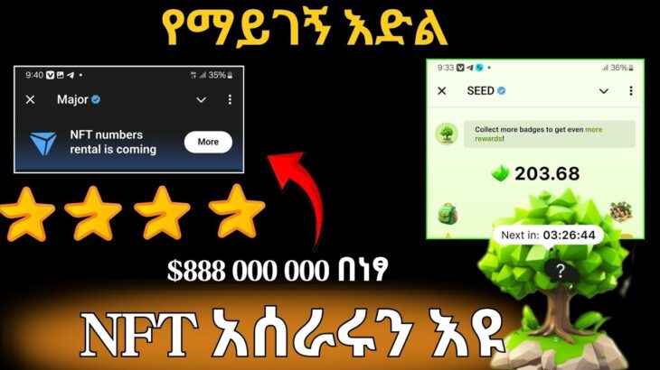 Major NFT አሰራሩን ተመልከቱ $200 USDT በላይ ሊታገኙ ትችላላችሁ