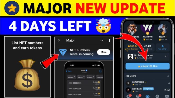 Major NFT Numbers Rental is coming | Major airdrop listing date | Major new update today | Major NFT